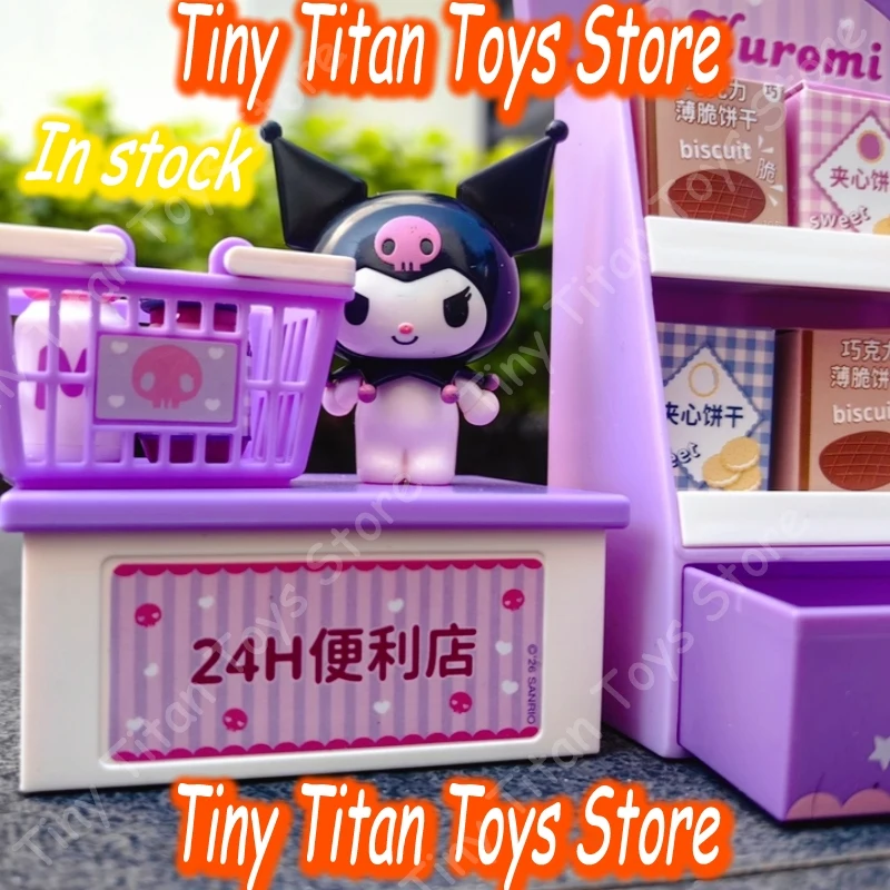 

Kuromi Micro Building Block 24H Convenience Store Pretend Play Toy Miniature Simulation Shop Model Role For Little Girl Children