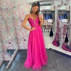 Vestido Formal con purpurina de red de lirio, vestido de fiesta sin mangas con tirantes finos, escote corazón para boda, vestidos para ocasiones especiales