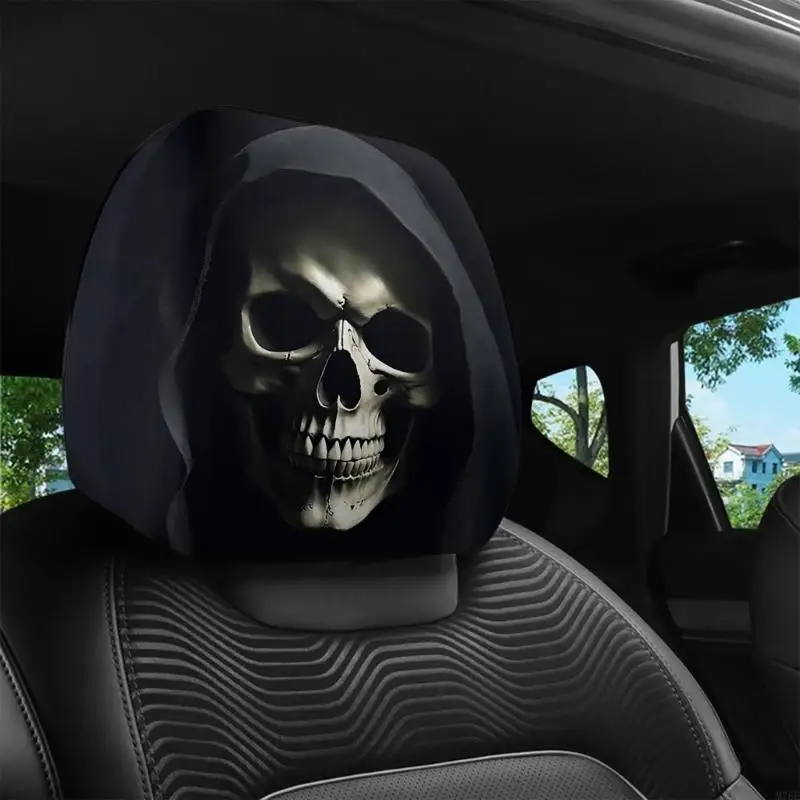 M76E Humorvoller Kopfstützenschutz für Auto-Schädel-Gesichts-Dekorationen, Polyesterstoff – Detail 8