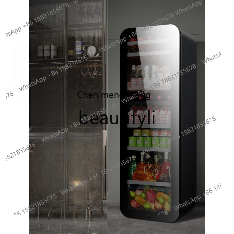 New arrive Inverter Ice Bar Home Living Room Retro Refrigerator Ultra-Thin Tea Leaf Frost-Free High-End Refrigeration
