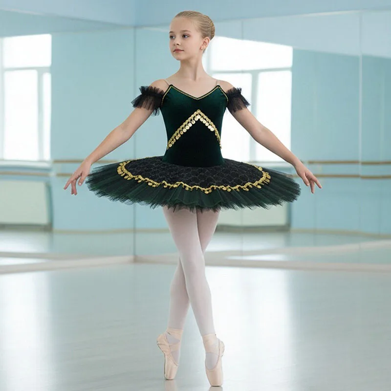 

Professional Ballerina Dance Costume Lightweight Skirt for Dance Performances And Green Ballet Tutu for Girls Kids & Women Adult