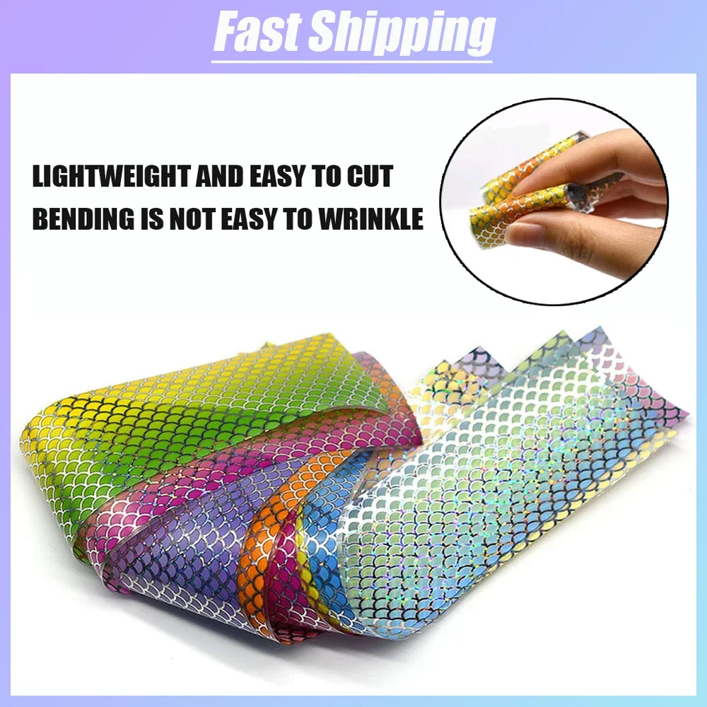 10pcs Fish Scale Styling Fishing Lure Sticker Fishing Bait Laser Film Sticker Fishing Bait Decoration Sticker Accessories