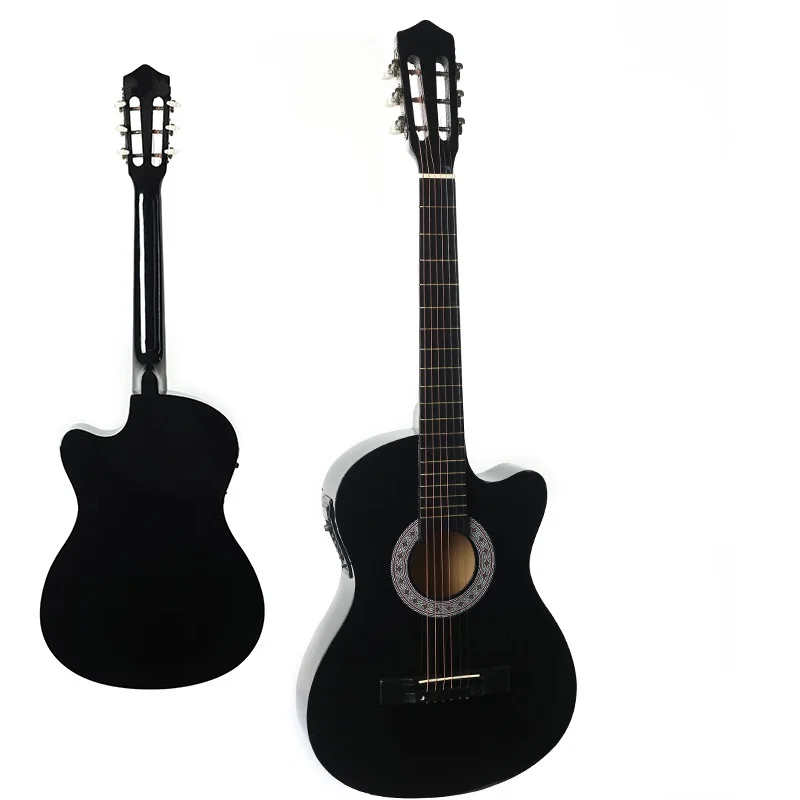 38‑Inch Acoustic Folk Guitar 6‑String Basswood Wooden Stringed Instrument for Adult Beginners Daily Learning Practice Music Love