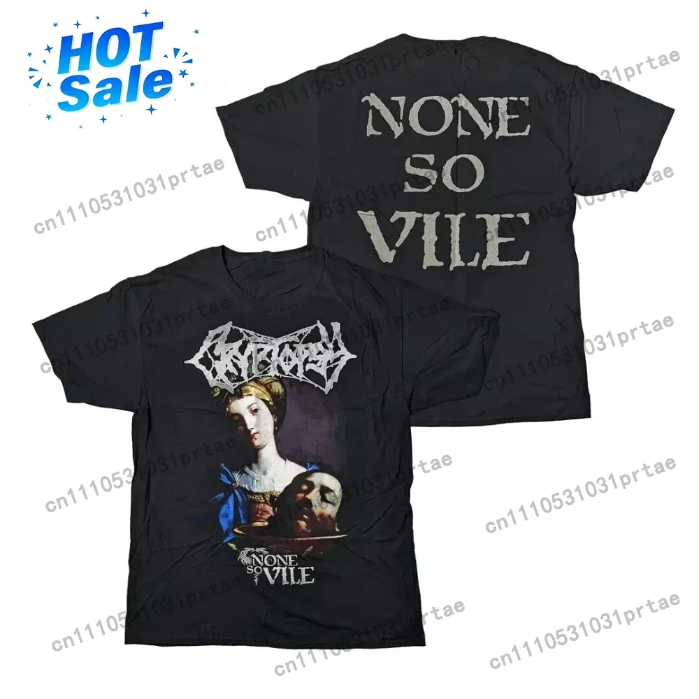 Cryptopsy-None So Vile Cotton Adult Pattern Printed T-shirt Casual Printed Short-sleeved Everyday Wear for Men and Women Black