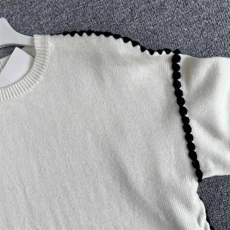 سترة نسائية محبوكة من Ele Long Sve مصنوعة من مزيج الصوف كاجوال فضفاضة تناسب طبقة قاعدة مستديرة Ne irt لربيع الخريف والشتاء #3