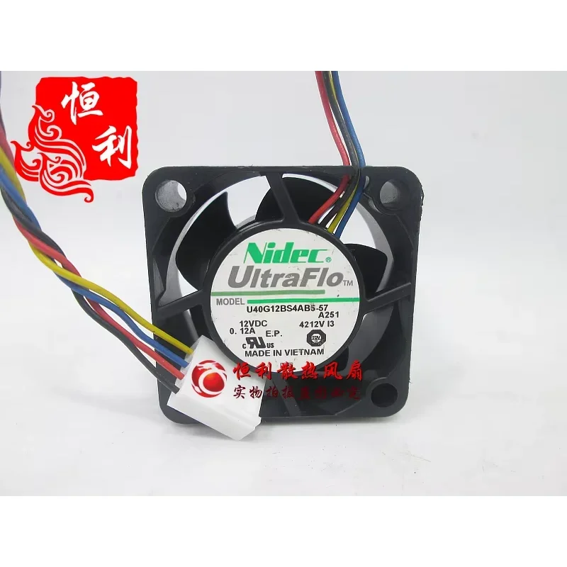 

Nidec U40G12BS4AB5-57 DC 12V 0.12A 40x40x20mm 4-Wire Server Cooling Fan
