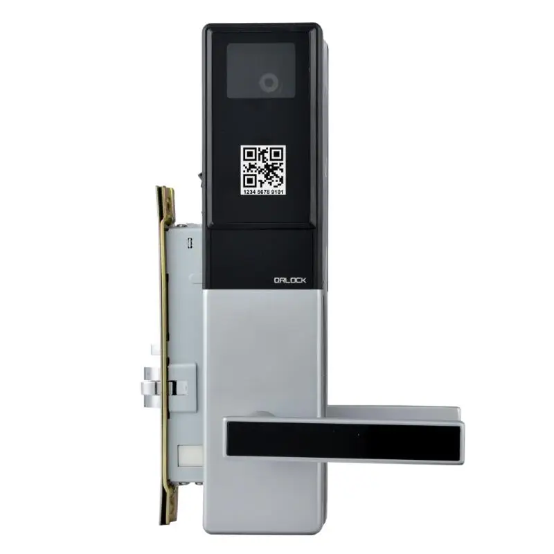 Wireless smart hotel door lock with QR code and app control unlock function