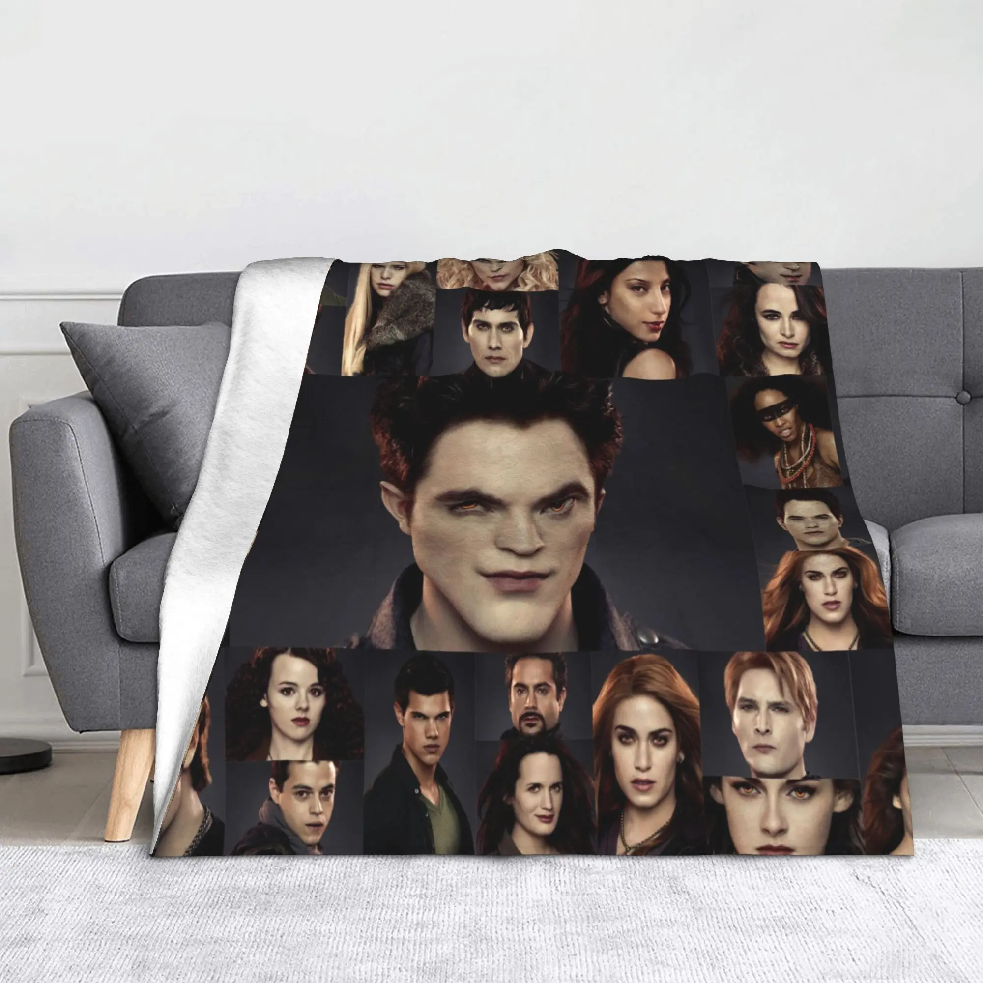 Edward Knitted Blankets The Twilight Saga Breaking Dawn Fuzzy Throw Blanket Summer Air Conditioning Printed Soft Warm Bedspread
