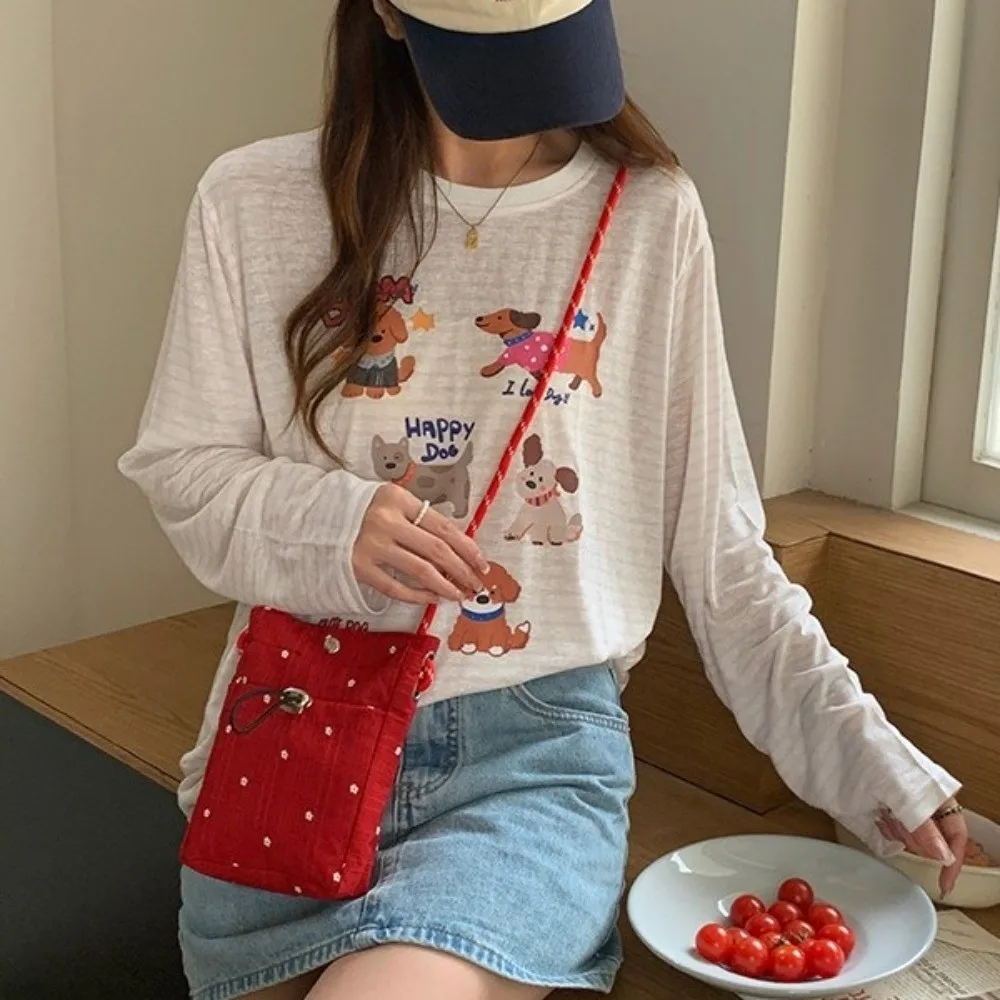 

Sweet Pleated Cloud Crossbody Bag Lightweight Flower Printed Phone Shoulder Bag Solid Color Versatile Folded Slant Bag Daily