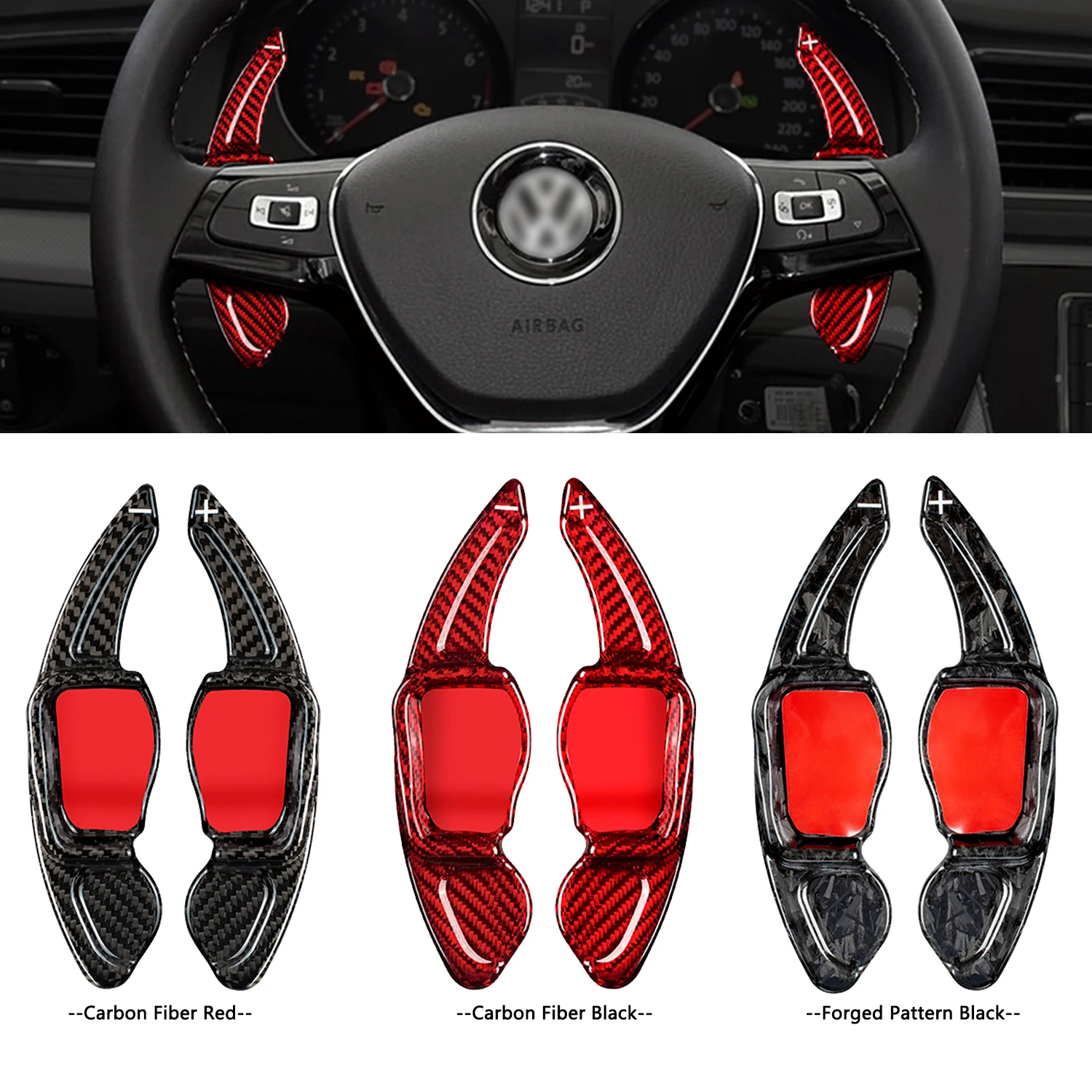 Carbon fiber Steering Wheel Shift Paddle Extensions for VW Golf MK6 GTI TDI R32 CC Touran Phideon Cross Lavida Gran Lamando