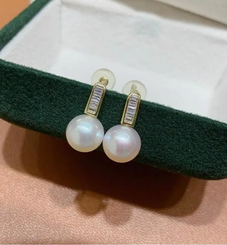 

Элегантные висячие серьги с белым жемчугом Южного моря 8-9 мм 9-10 мм 925s