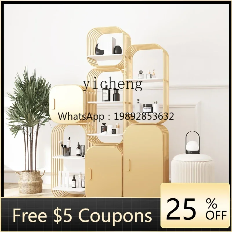 LYY Cosmetics Display Cabinet Simple Beauty Salon Products Showcase Manicure Barber Shop Display Cabinet