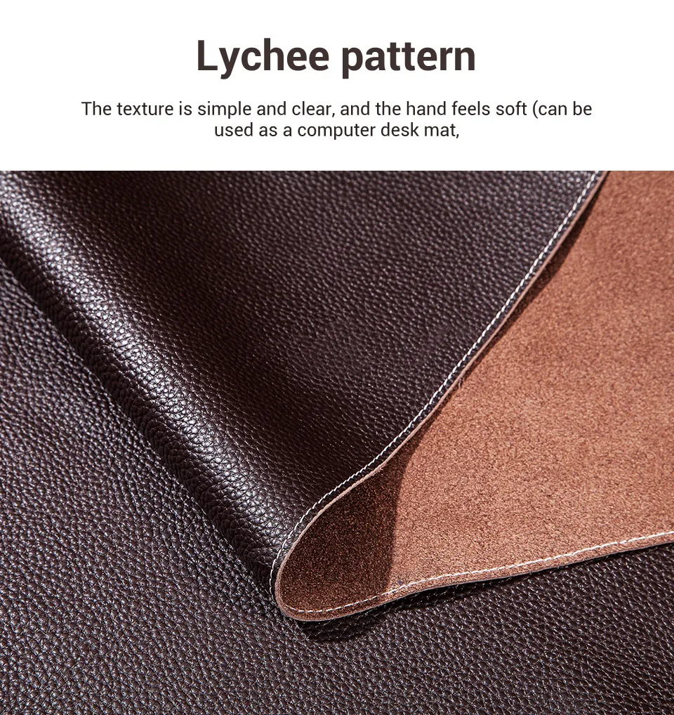 100% Genuine Leather Office Computer Table Mat Desk Study Desk Mat Large Mouse Pad Solid Color Desk Gaming Mice Pad For Laptop