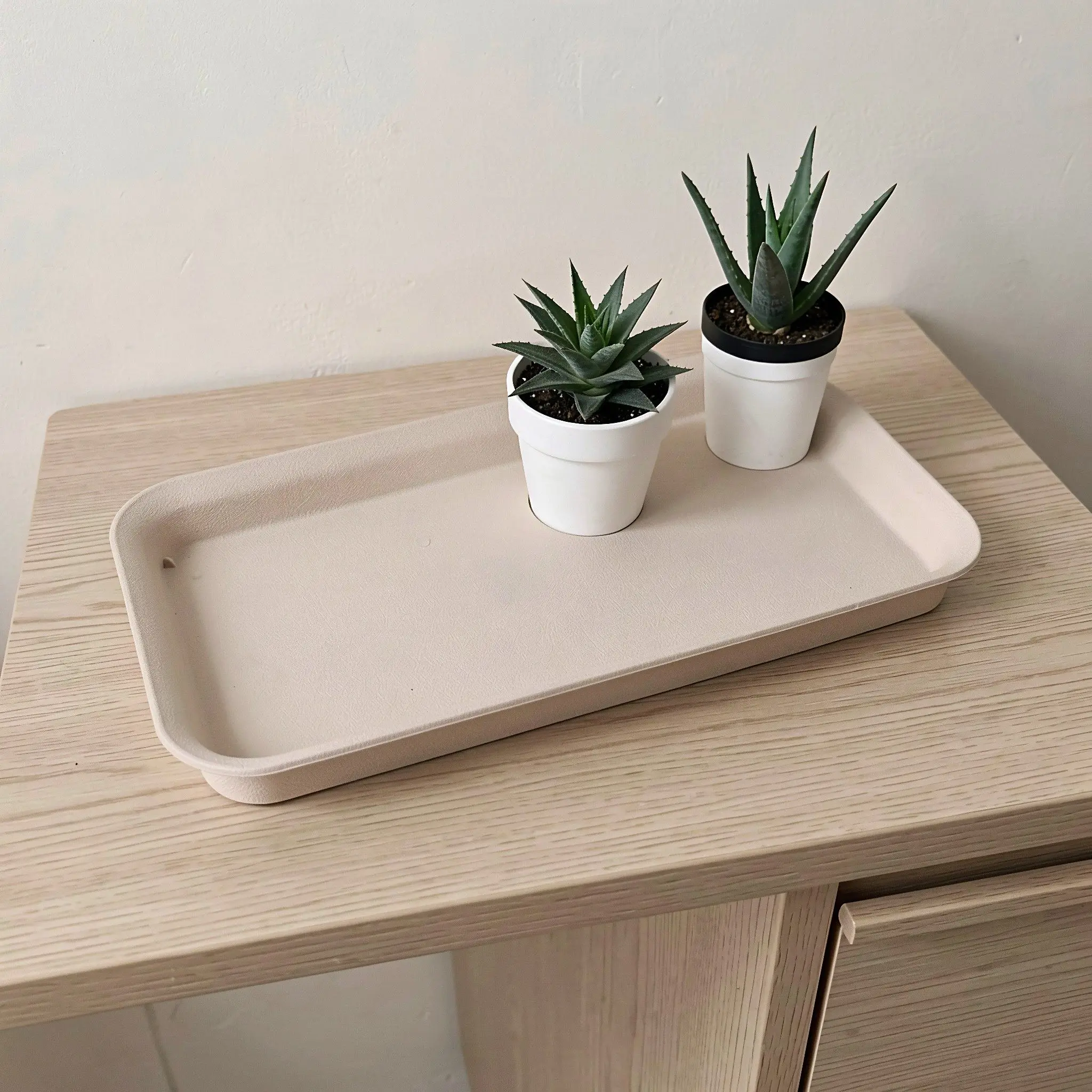 5Pcs Rectangle Plant Saucers Plastic Drip Tray for Flower Pot Long Narrow Planter Water Saucer Indoor Patio Plant Pot Catch Tray
