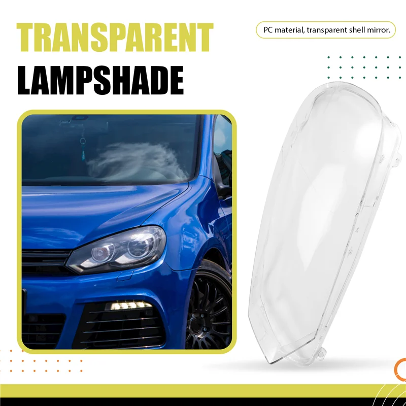 الجانب الأيسر سيارة الجبهة عدسة المصباح الأمامي غطاء قذيفة شفافة لشركة فولكس فاجن جولف 6 MK6 GTI R 2010-2013 عاكس الضوء