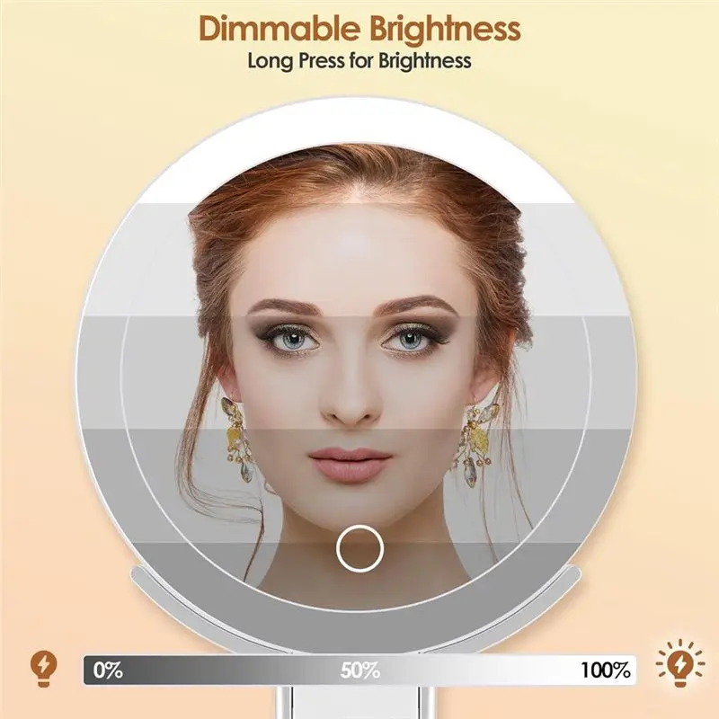 ABZV-Double-Sided Magnifying Mirror 30X/1X With Integrated Light, Travel Makeup Mirror Featuring Magnification 3 Color Illuminat