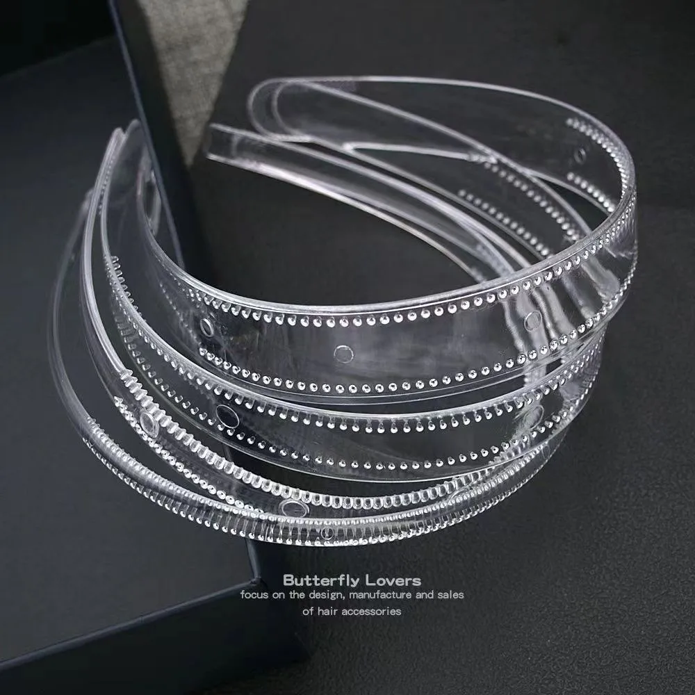 3pcs 8/18/25mm Transparent Hairbands Hair Hoop Non Slip DIY Clear Plastic Headbands Hair Clip Toothed Minimalist Korean Hairband