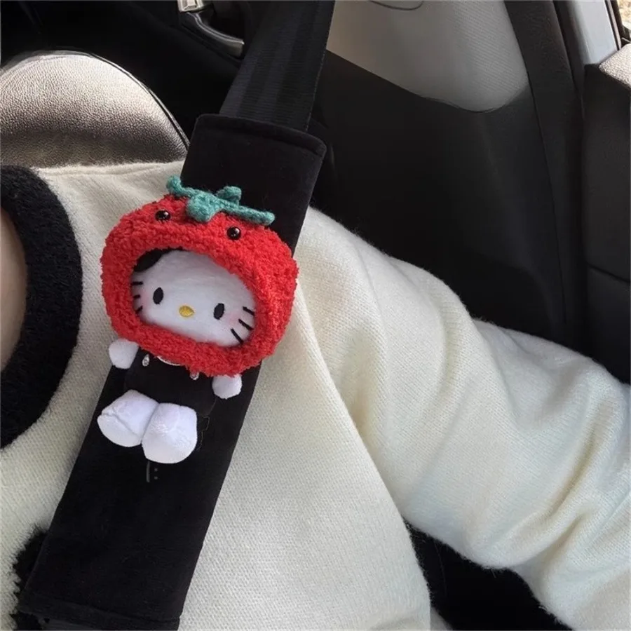 

Hello Kitty Car Seat Belt Shoulder Pads Neck Protection Comfortable Car Accessory Kawaii Plush Safety Belt Protective Cover