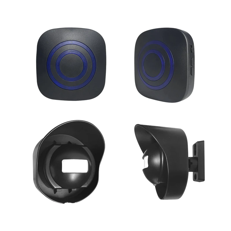1Set Alert Alarm AC110-240V Wireless Motion Sensor Doorbell Chime Black (A)US Plug