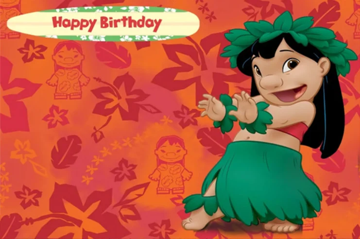 Lilo & Stitch Happy Birthday Backdrop for Kids Gift Cartoon Stitch Birthday Party Background Photography Baby Shower Decoration