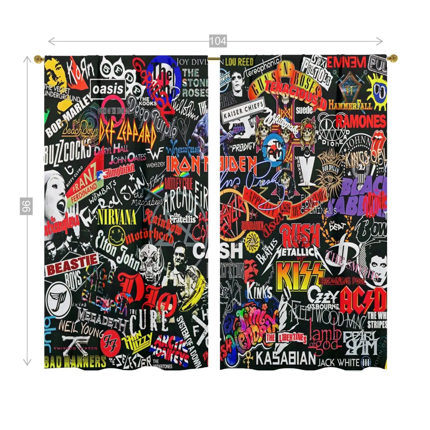 Classic Rock Band Concert Poster Curtains for Living Room Bedroom Home Decor Music Fan Gift