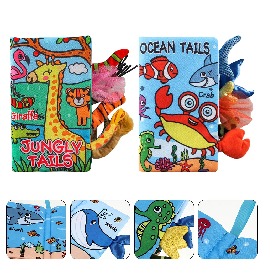 

2 Pcs Early Education Cloth Tear-proof Book Childrens Toys Baby Books 0-6 Months Puzzle Boys