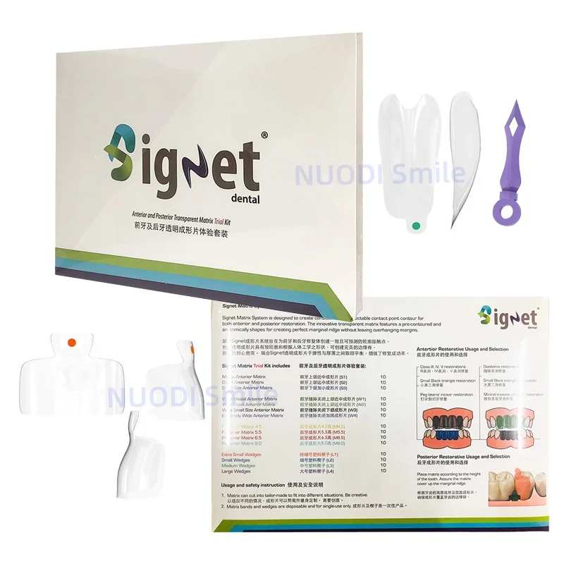 150PCS Dental Anterior and Posterior Transparent Matrix Kit Dental Clear Matrix Fits BioClear BT Black Triangle Matrices Wedges