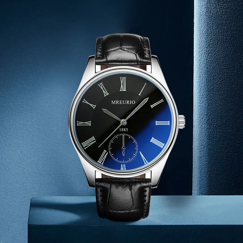 2025 Mannen Horloges Top Luxe Merk Blauw Glas Horloge Business Horloges Waterdicht Leer Romeinse Mannelijke Klok Relojes Saat