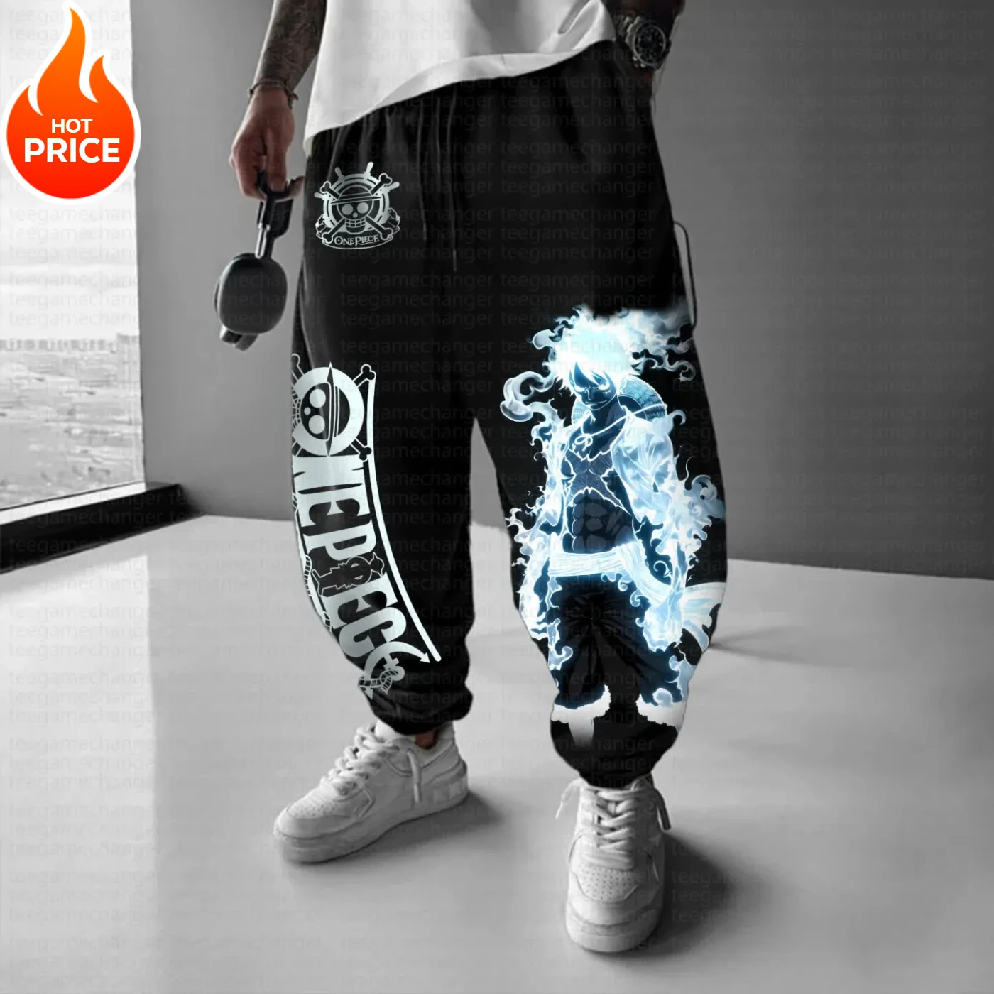 

Harajuku аниме Nika Luffy One Piece 2025 новые хлопковые мужские брюки осень-зима модные женские повседневные леггинсы свободного покроя с манжетами