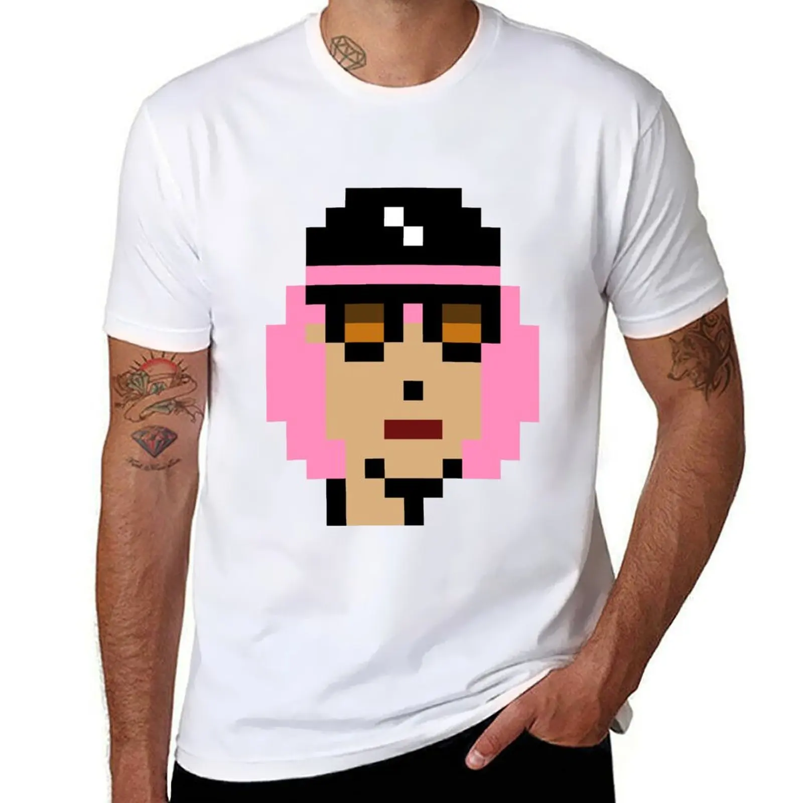 

shirts CryptoPunk Hair Hat, T-Shirt (Female t with t shirt essential Sunglasses) & Pink designer