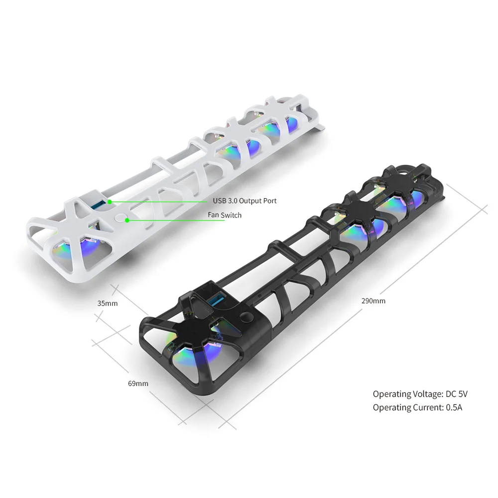 

For PS5 Slim Console Cooling Tape RGB Light Fan For PS5 Slim Gaming Console Temperature Control Cooling Fan