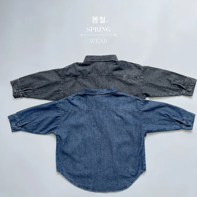 RAISE Frühling Herbst Koreanische Kinder Jungen Denim Hemd Pullover Solide Große Tasche Babys Jungen Hemd Westlichen stil Kleinkind Jungen tops – Detail 12