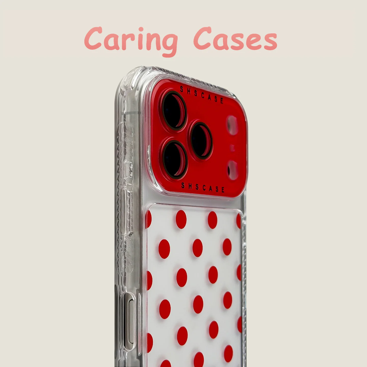 آيفون 17 برو ماكس حافظة حالمة البولكا نقطة واضحة 3 في 1 سميكة هارد شل للصدمات قسط غطاء للعدسات آيفون 16 15 14 13