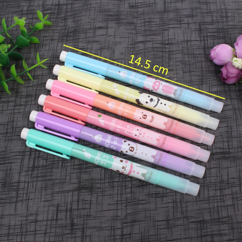 

6 Pcs Double Ended Highlighter Highlighters Marker Fluorescence Fluorescent Markers Student
