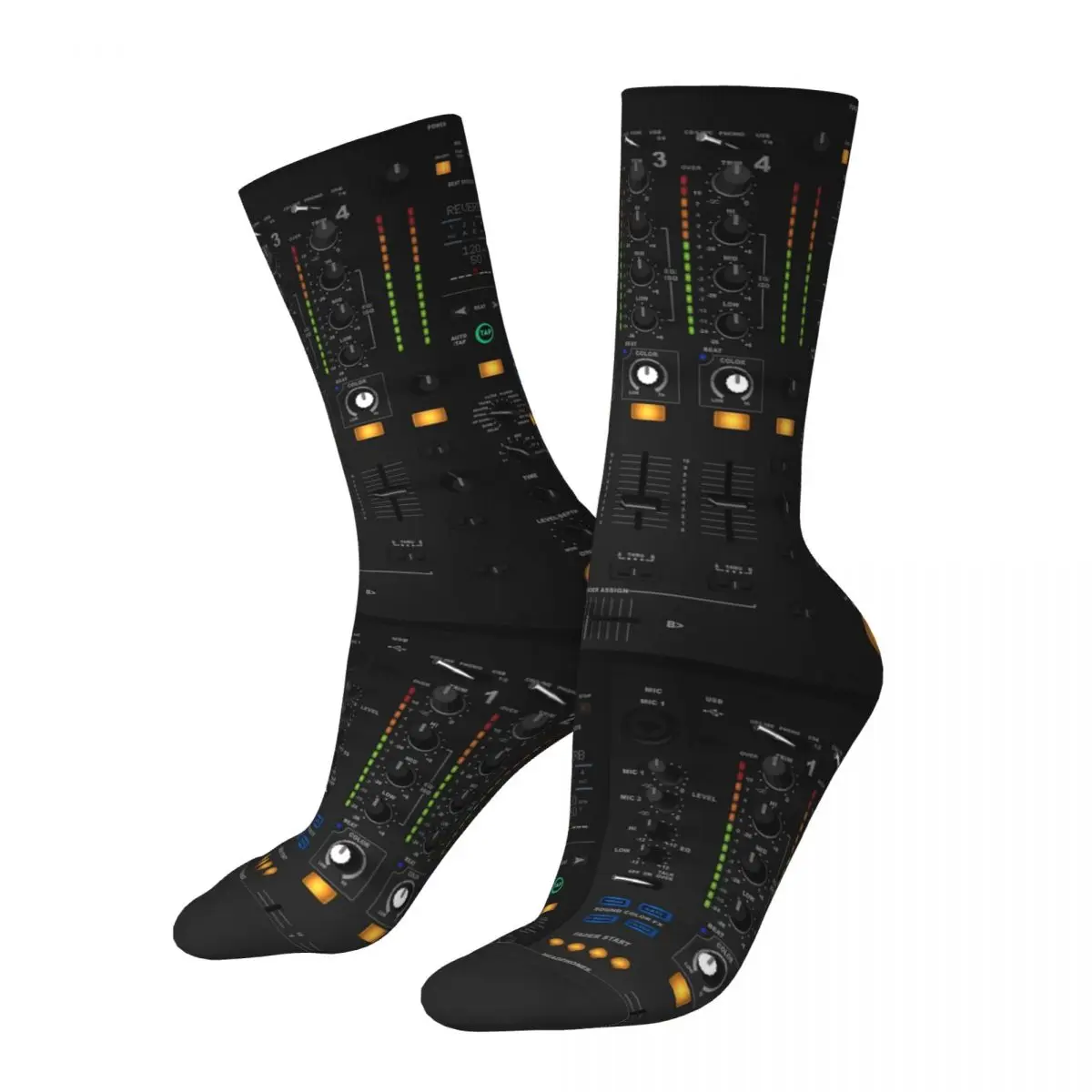 Men's Women's Dj Music Audio Mixer Socks Cute Casual Techno Disco Mixing Socks Novelty Product Middle Tube Socks Best Gift Idea