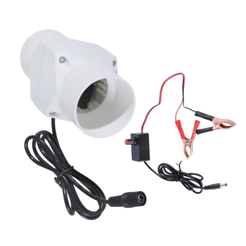 

Y1UB In Line Air Blower 12V Ventilation Blower Air Vent In Line Marine Bilge Strong Engine Ventilation Fan Bilge Air Blower