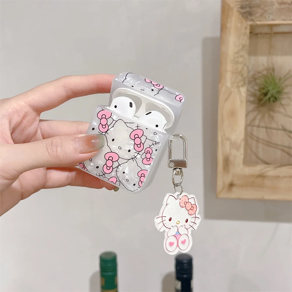 Earphone Case for AirPods Pro 2rd Cute Cartoon Anime Role Kawaii Hello Kitty Headphone Case for AirPods 1 2 3 Protect Cover