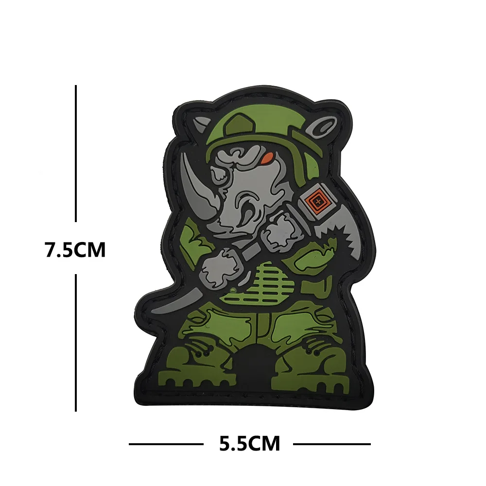 Tactical Military Patch Magic Tips Qi Badge Wholesale Skull Head Animal Rhinoceros Cat Wild Boar Tactical Arms Badge