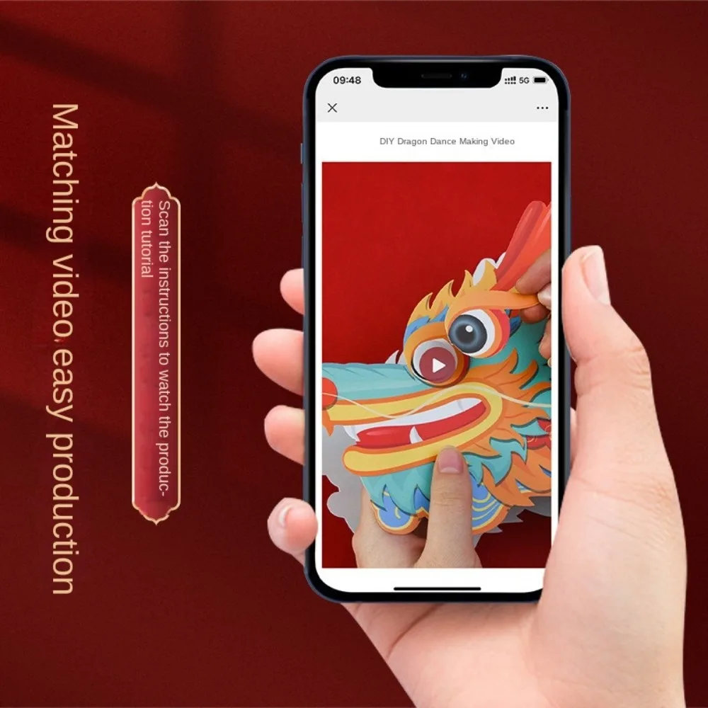 Kit de manualidades, linterna china de mediados de otoño, bolsa de Material hecha a mano, linterna de dragón, danza del dragón, estilo chino, linterna para Festival de mediados de otoño