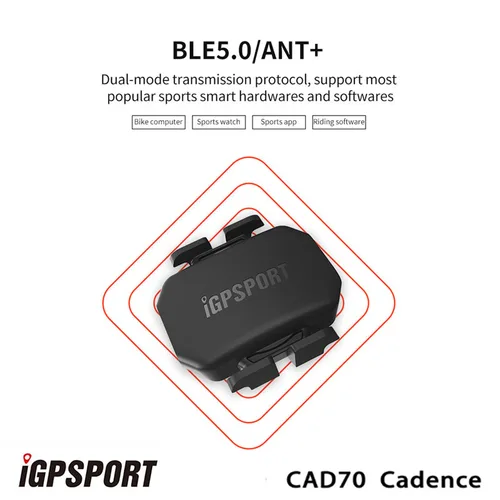 Imagen 2 del producto IMPSPORT Sensor de velocidad de cadencia accesorios de ciclismo CAD70 SPD70, Monitor de ritmo cardíaco HR50 HR70 para computadora de bicicleta Bluetooth ANT+