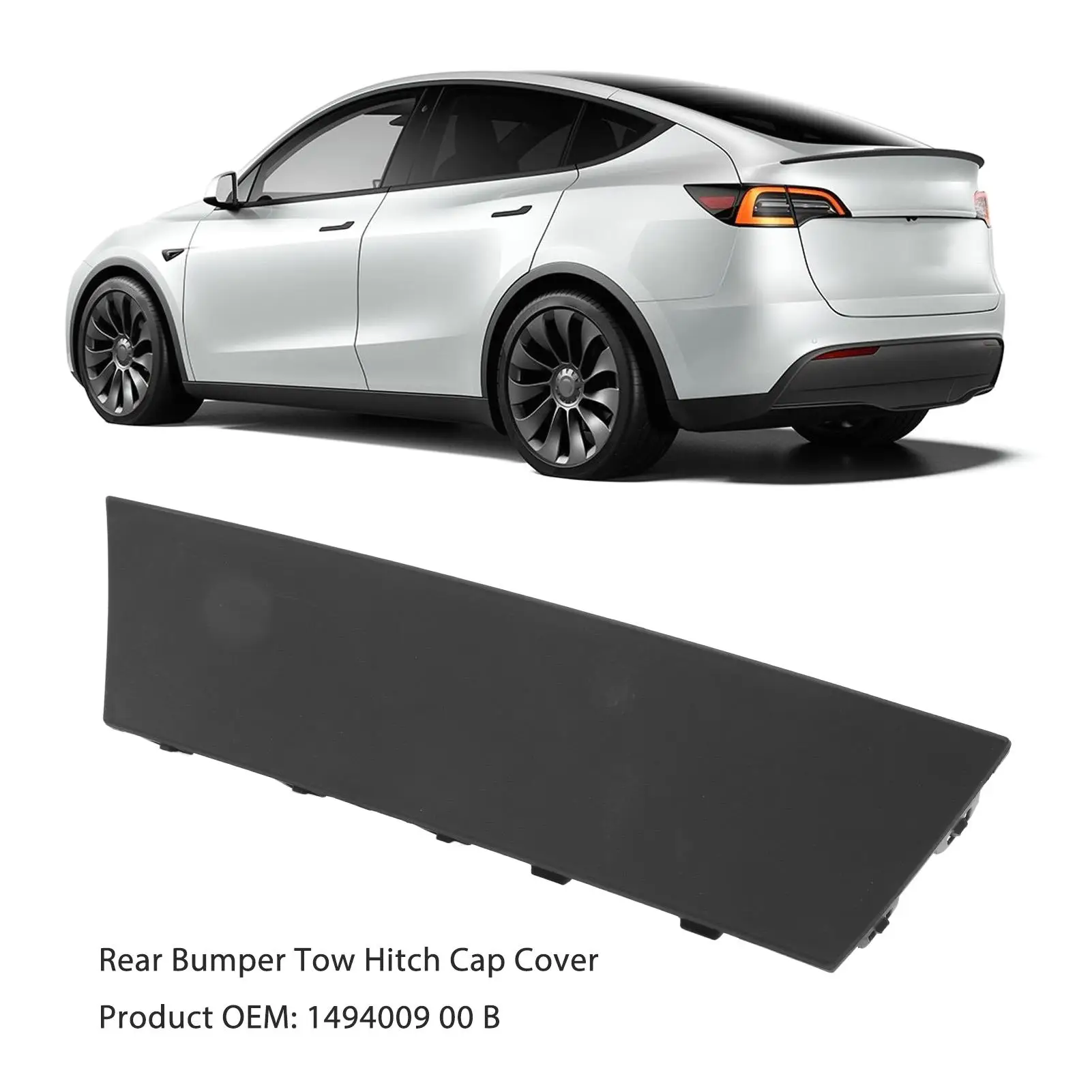 For for Tesla Model Y 2020 2023 Rear Bumper Tow Hitch Cap Cover 1494009 00 Eye Hook Plate