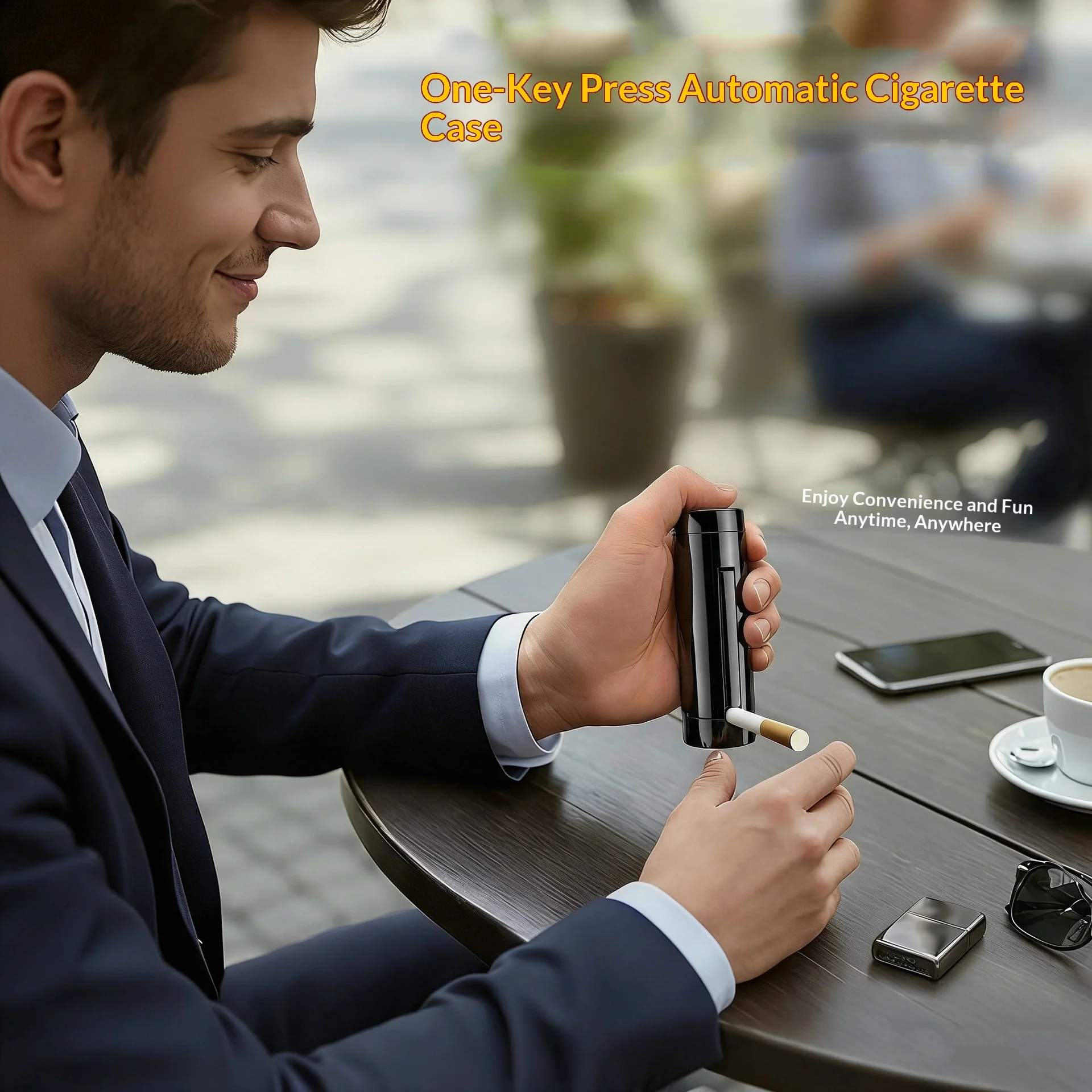 

Новый автоматический портсигар с выдвижным механизмом, материал ПВХ, портативный, вмещает 7 толстых сигарет, для мужчин, для повседневного использования на улице