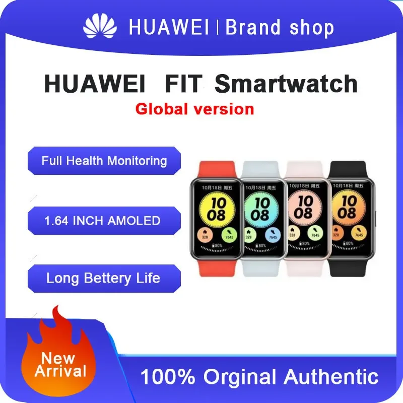 Global version Huawei WATCH FIT Smart Watch Sports Health Management Fashion Full Color Big Screen Watch