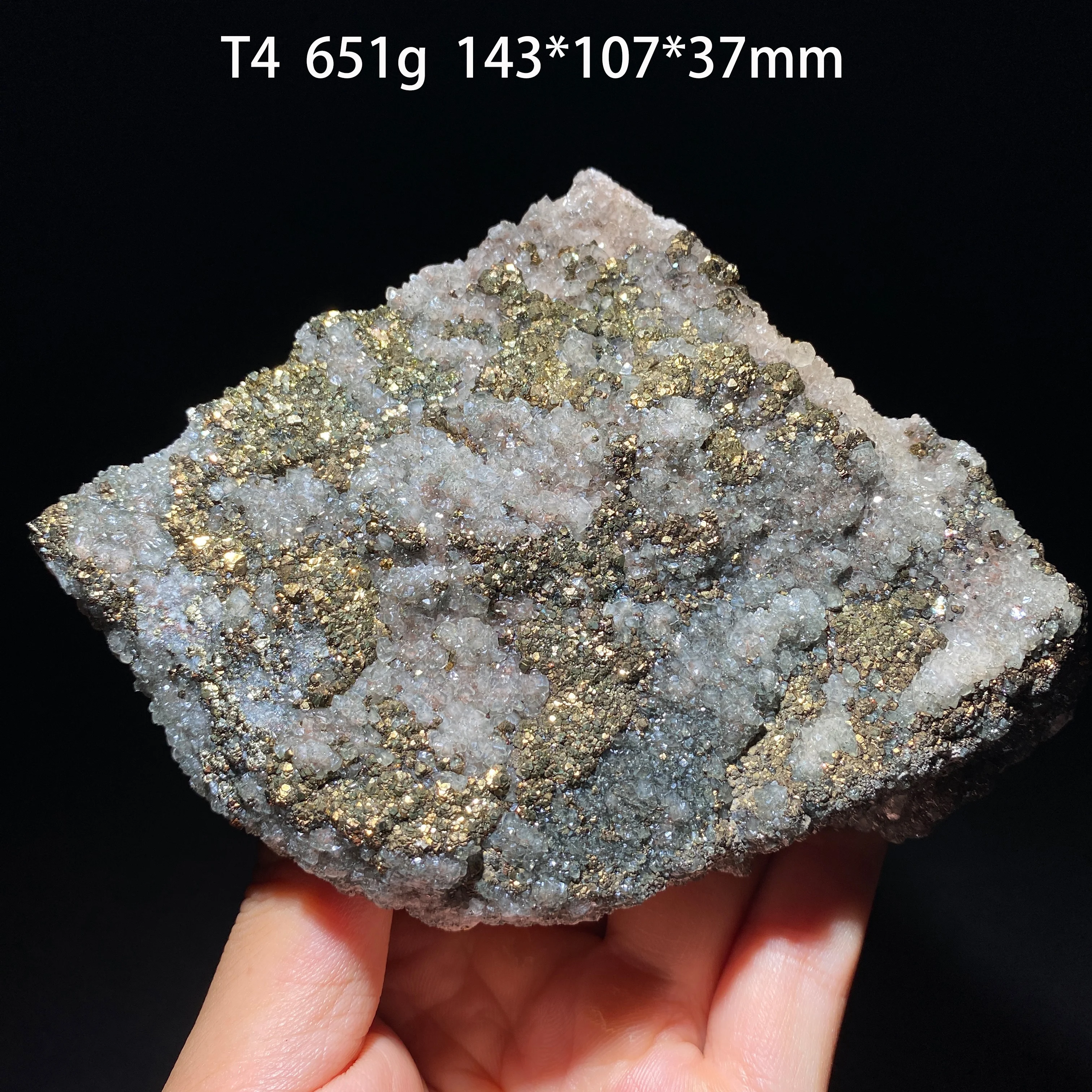 Natural Raw Pyrite with Quartz Crystal Cluster Mineral Specimen Reiki Healing Home Decor Ornament Collection Gift