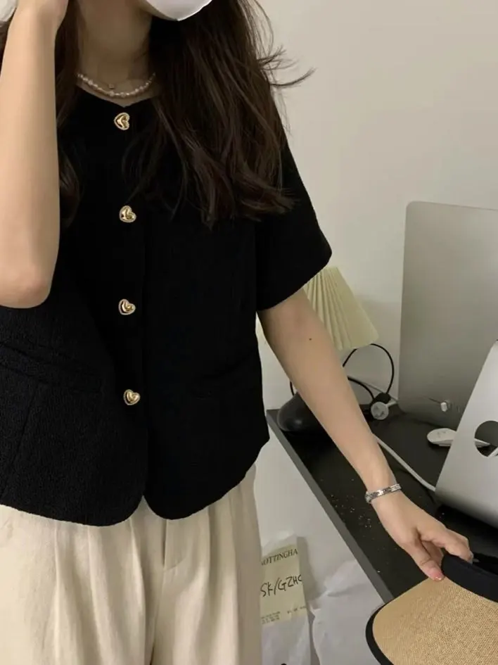 Traje ort de verano para mujer de talla grande 300 Pou Fat MM Jaet Casual versátil Ele ort Sve Top mezcla de algodón y poliéster
