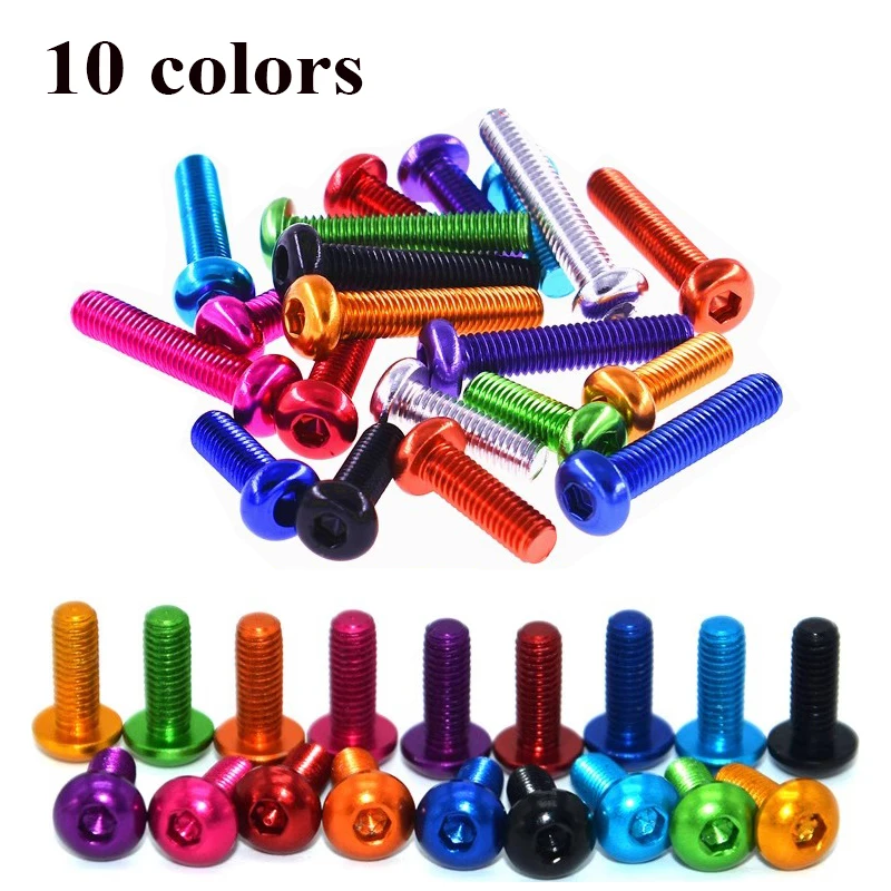 

10pcs aluminum allen round screw M3 Colourful Aluminum Alloy Hex Hexagon Socket Button Head Machine Screw Bolts