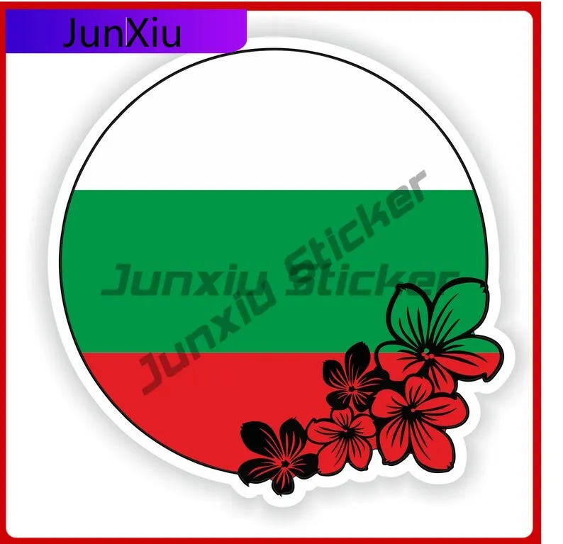

Bulgaria Sticker Round Flag Custom Decals Motorcycle Stickers Suspension Cover Scratch Sticker Camping Car Garden Decoration Pvc