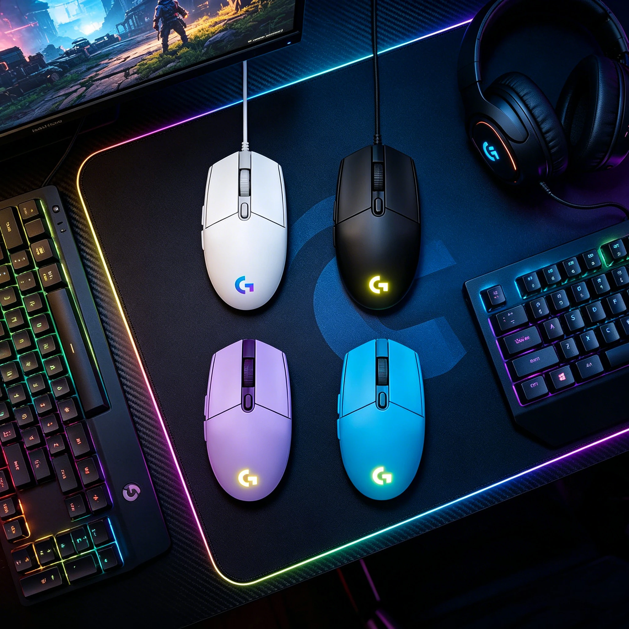 

Logitech G102 second-generation wired gaming mouse, desktop computer, laptop universal mouse, M350 compact silent wireless mouse