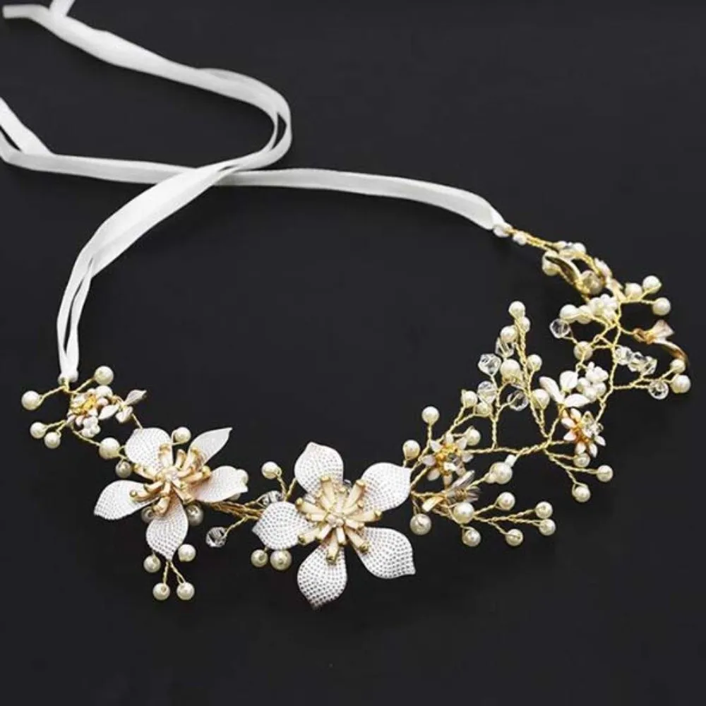 

Цветочный свадебный обруч для волос с кристаллами, головной убор, сказочная невеста, жемчуг, корона, повязка на голову со стразами/жемчугом, роскошный обруч для волос с кристаллами, тиара