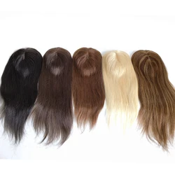 Hot Sell China Wig Silk Base Indian Real Remy Human Hair Extensions Topper Silk Base for Women